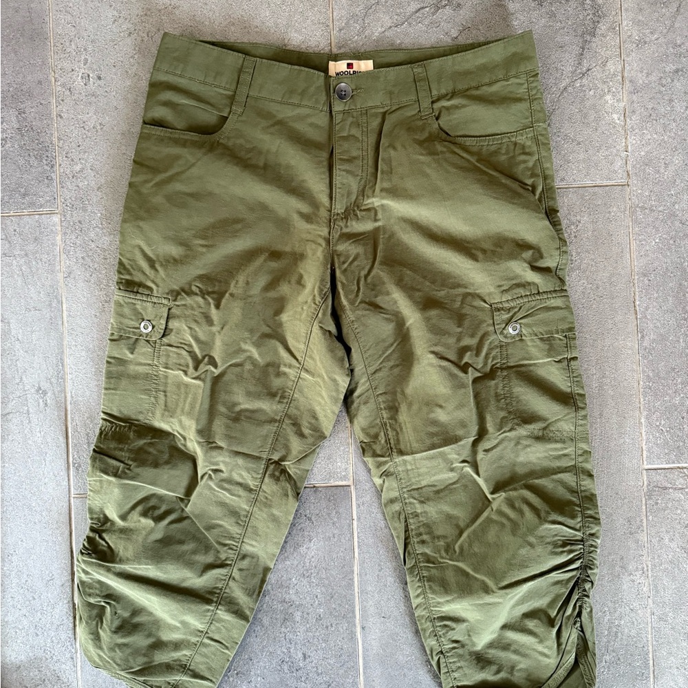 Woolrich Women’s Green Cargo Pants Capri Cotton